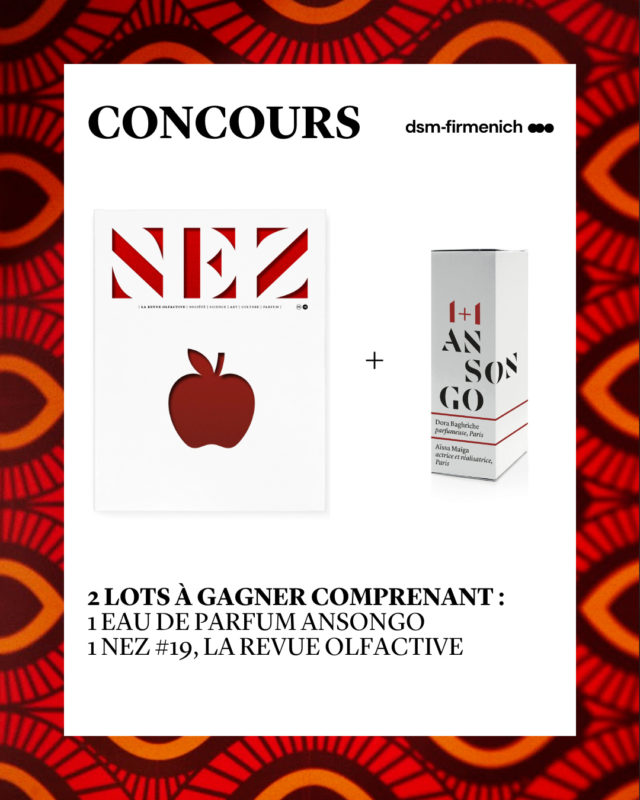 ✨ CONCOURS NEZ x DSM-FIRMENICH ✨⁠
⁠
Pour célébrer la sortie de la dernière création olfactive 1+1 signée Dora Bagriche et Aïssa Maïga, nous souhaitons vous en faire profiter en vous offrant l’opportunité de gagner:⁠
- 1 eau de parfum Ansongo (15ml) ⁠
- 1 exemplaire de Nez, la revue olfactive, numéro #19 « Le Bien et le Mal »⁠
⁠
Conditions de participation : ⁠
⁠
 1️⃣ Likez ce post⁠
 2️⃣ Abonnez-vous à @nezlarevue et @dsmfirmenichfine ⁠
 3️⃣ Identifiez en commentaire la personne avec qui vous aimeriez partager votre amour du parfum !⁠
 4️⃣ Partagez ce post en story en identifiant @nezlarevue et @dsmfirmenichfine ⁠
⁠
Le concours est ouvert jusqu’au vendredi 18 juillet. ⁠
Les 2 gagnants seront tirés au sort et contactés en message privé.⁠
Bonne chance à tous ! 🍀⁠
.⁠
.⁠
#giveaway #scentlovers #africa