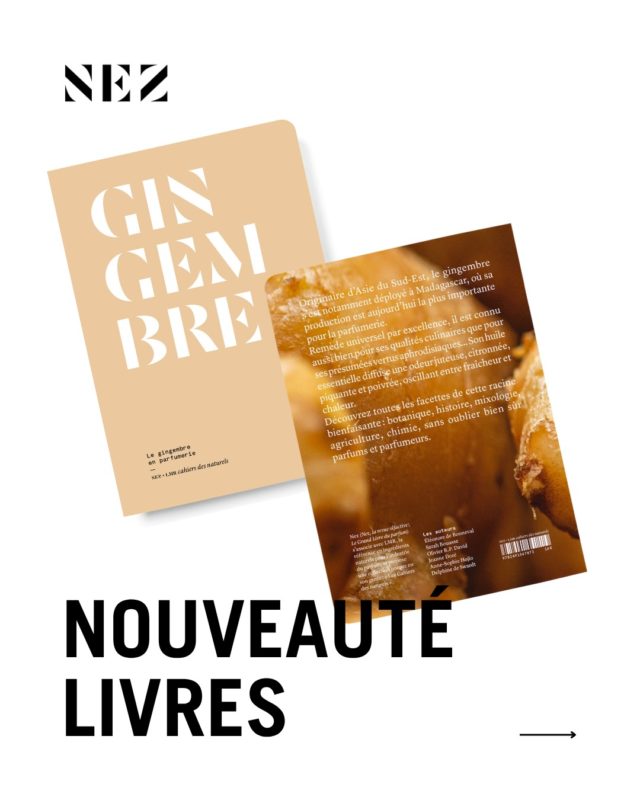 Nouveauté livre I 𝙇𝙚 𝙜𝙞𝙣𝙜𝙚𝙢𝙗𝙧𝙚 𝙚𝙣 𝙥𝙖𝙧𝙛𝙪𝙢𝙚𝙧𝙞𝙚 - Nez + LMR cahiers des naturels⁠

« Dans la collection Nez+LMR cahiers des naturels je demande, le numéro 27..le gingembre ! » 🫴 ⁠
⁠
C'est parti pour un tour du monde de la matière ! 🌍⁠
⁠
Originaire d'Asie du Sud-Est, le gingembre s'est notamment déployé à Madagascar, où sa production est aujourd'hui la plus importante pour la parfumerie.
Remède universel par excellence, il est connu aussi bien pour ses qualités culinaires que pour ses présumées vertus aphrodisiaques... Son huile essentielle diffuse une odeur juteuse, citronnée, piquante et poivrée, oscillant entre fraîcheur et chaleur.
Découvrez toutes les facettes de cette racine bienfaisante: botanique, histoire, mixologie, agriculture, chimie, sans oublier bien sûr parfums et parfumeurs.
⁠
La collection @lmrnaturals est disponible en français et anglais ⁠⁠sur shop.bynez.com ainsi que dans librairies partenaires. ⁠🔗 Lien en bio 🔗⁠
⁠
Auteurs : Éléonore de Bonneval⁠ @edebonneval⁠
Olivier R.P. David⁠ @olivierdavid33⁠
Jeanne Doré⁠ @jeannedoredore⁠
Anne-Sophie Hojlo⁠ @ashojlo⁠⁠⁠
Delphine de Swardt⁠ @delphine_de_swardt⁠
Illustratrice : Amélie fontaine ⁠
Design graphique : @atelier_marge_design ⁠⁠
Photographie : @gregoiremahler ⁠